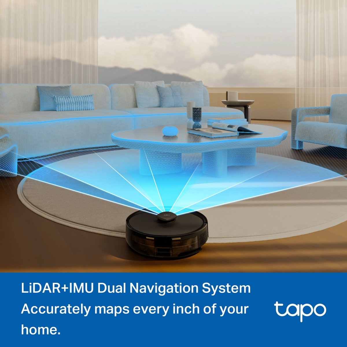 Afbeelding 3 van Tapo RV30 Max Robotstofzuiger met dweilfunctie - 5300 Pa Hyperzuigkracht - LiDAR+IMU Dual-navigatie - Vacuüm & Dweil met Tapo IQ+ Smart Cleaning- Zwart