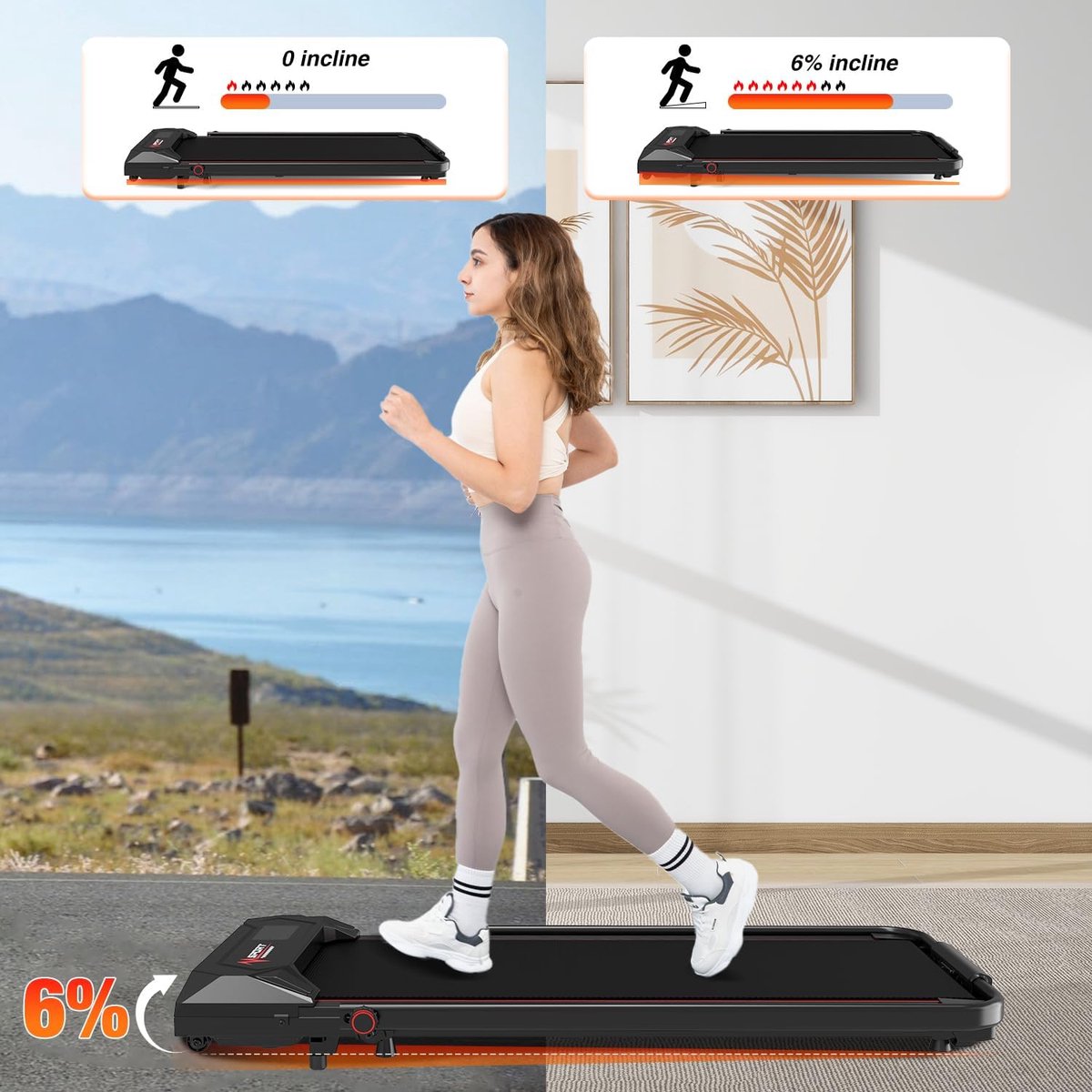 Afbeelding 2 van LIKESPORTING LS6 loopband-inklapbaar-met 6% helling- Opvouwbare loopband 1400W Voor Draagbare loopmachine- Compact loopband voor thuis of op kantoor