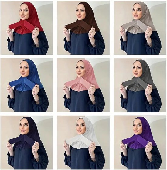 Foulard Nivard - Hijab - Femmes - Abaya - Écharpe - Vêtements islamiques - Vêtements musulmans - Alhamdulillah - Gris clair