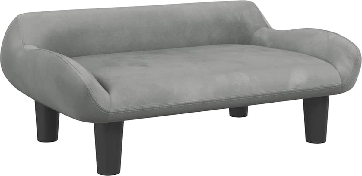 vidaXL Hondenmand 70x40x24 cm fluweel lichtgrijs