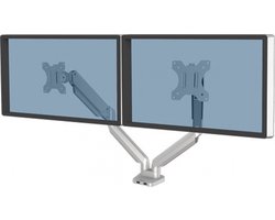 Fellowes Platinum - Monitor Arm - 2 schermen - Tot 8 kg - Tot 32 inch - Gasveer - USB - Zilver