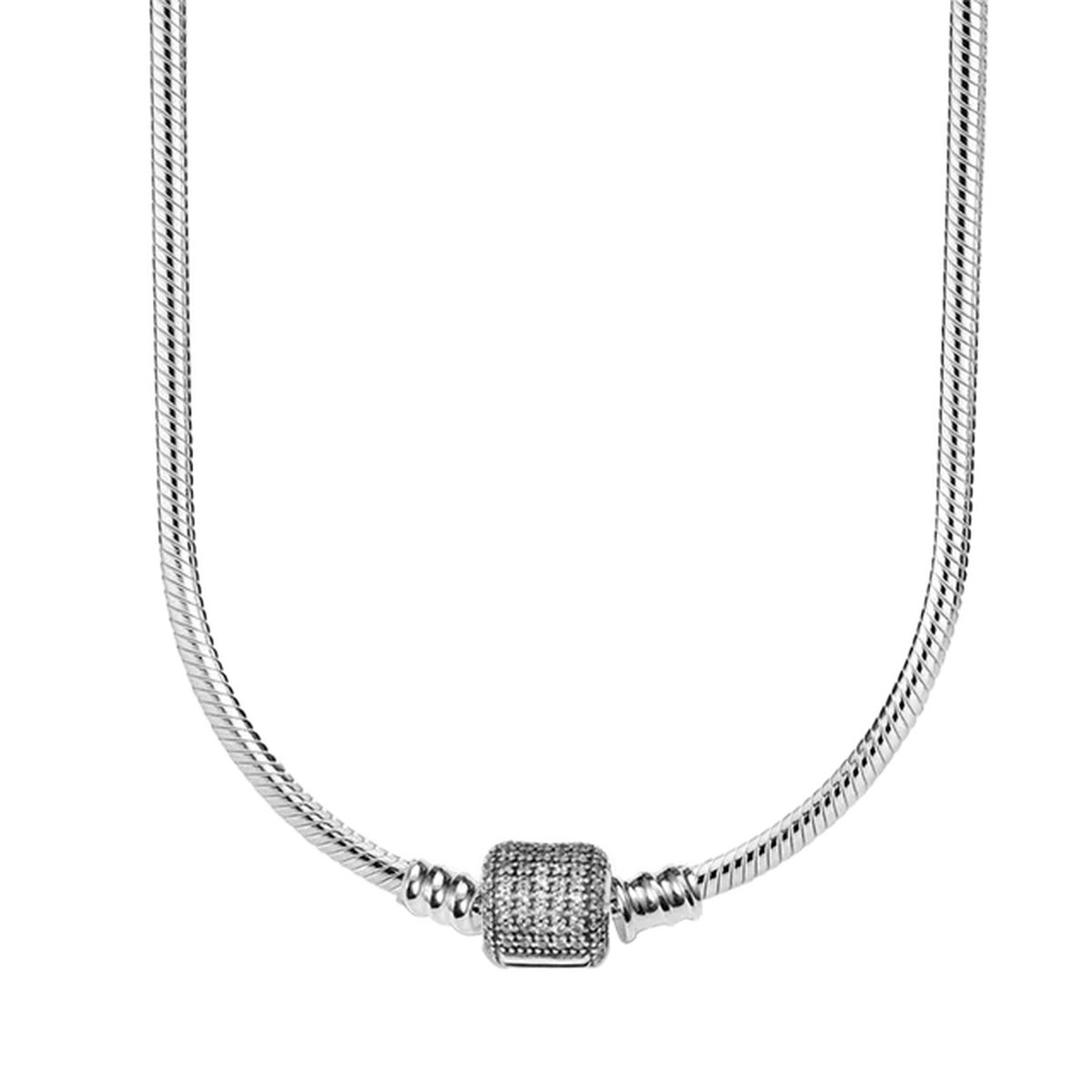 Fler® | Halsketting 925 Sterling Zilver | 925 Sterling Zilver Halsketting | geschikt voor alle populaire bedelcollecties | lengte 45 cm | Kerstcadeau, Sinterklaas kado en Valentijnsdag Cadeau, Vriendschap, Verjaardagsgeschenk