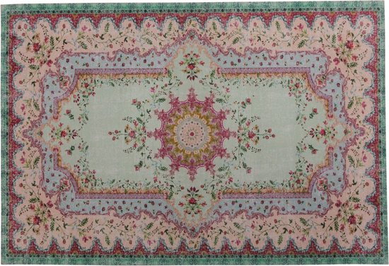 Grote vintage look badkamer badmat | pastel kleur | 120cm x 80cm