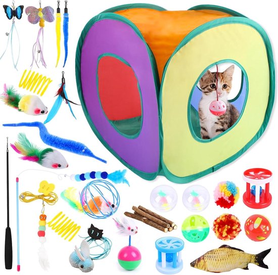 Kattenspeelgoed – Interactief Zuignap Speeltje met Bel en Veer