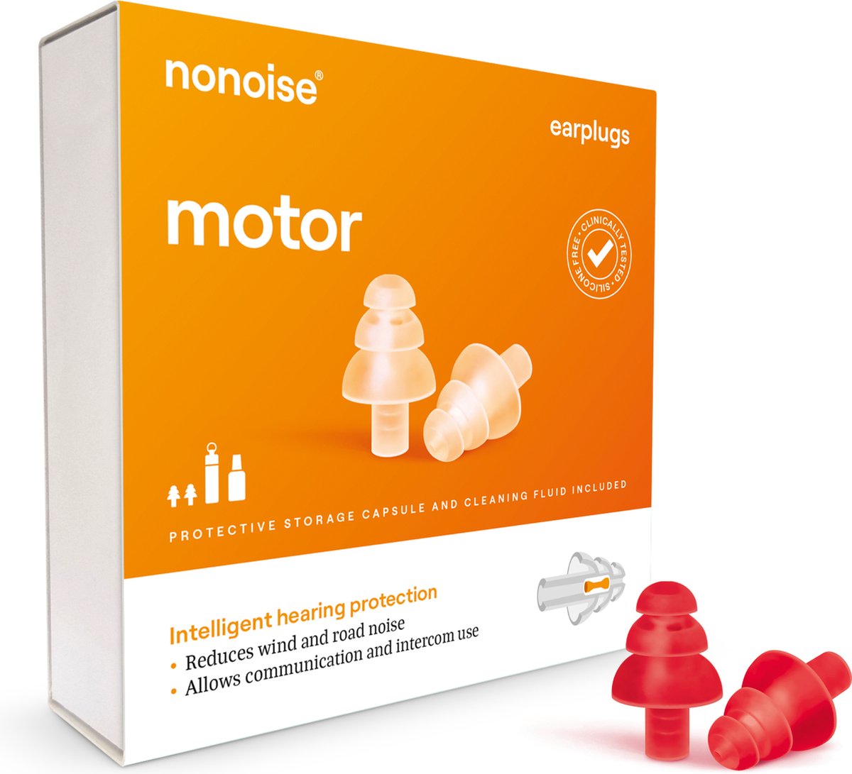 Goedkoopste Nonoise - Motor rijden - Oordoppen - 1 paar - Rood