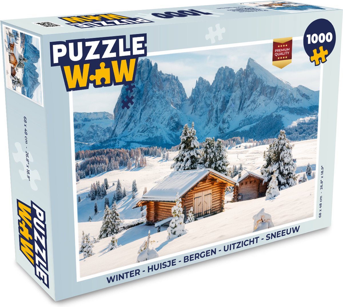 Puzzel Winter - Huisje - Bergen - Uitzicht - Sneeuw - Legpuzzel - Puzzel 1000 stukjes volwassenen
