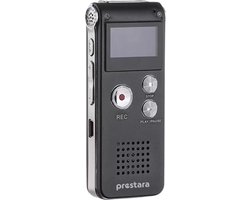 Prestara - Professionele Digitale Voice Recorder – Draagbare Dictafoon met 560 Uur Opnamecapaciteit en Kristalhelder Geluid!