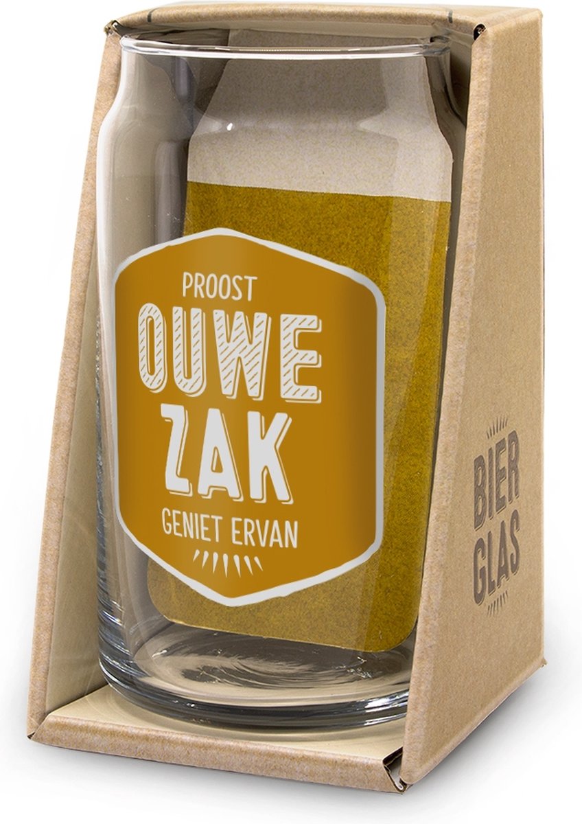 Bierglas Proost ouwe zak geniet ervan.