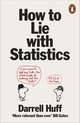 Boek "How to Lie with Statistics" van Darrell Huff met illustraties van twee figuren die een beëdiging bespreken.