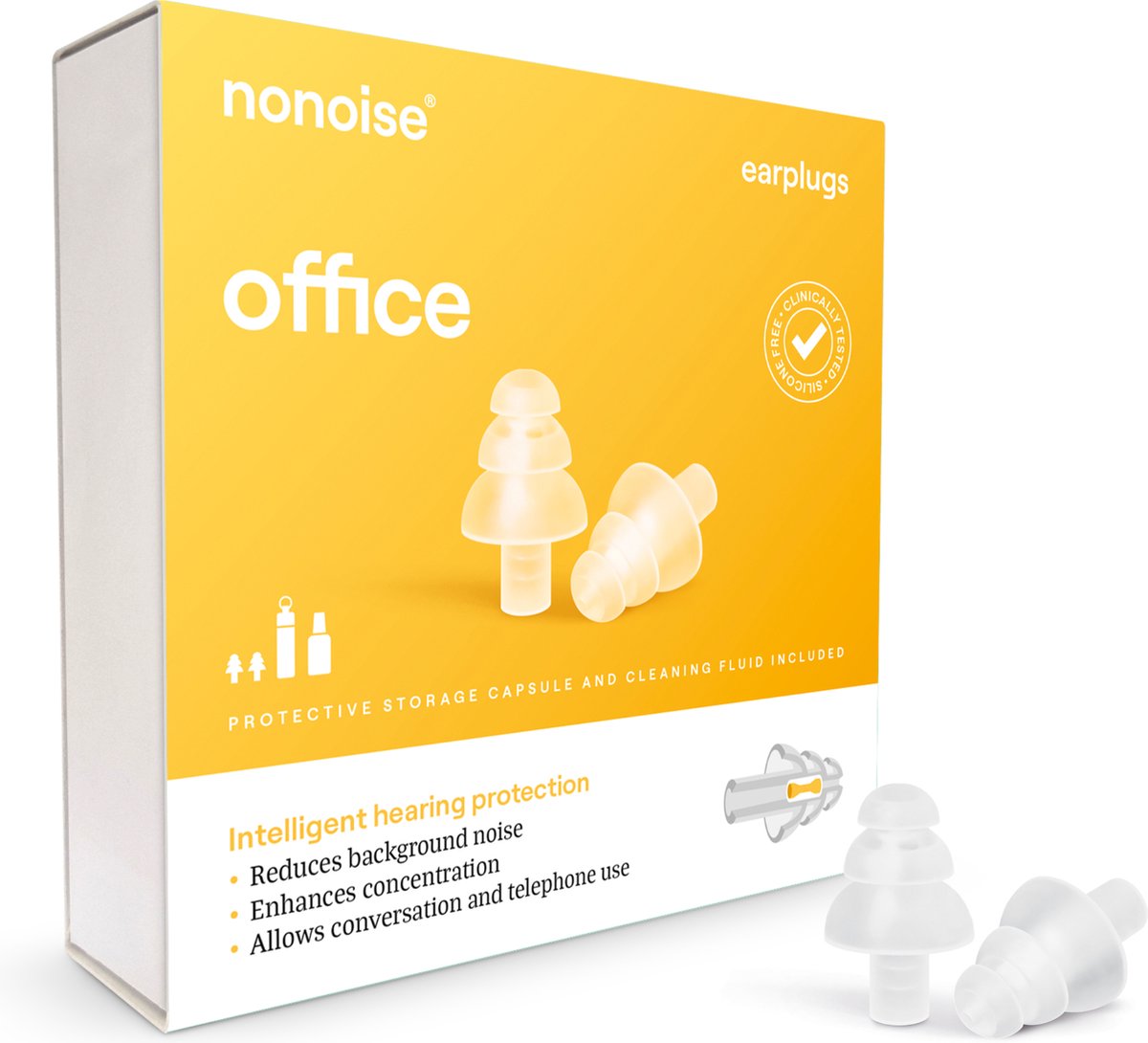 Goedkoopste Nonoise - Office - Oordoppen - 1 paar - Transparanat