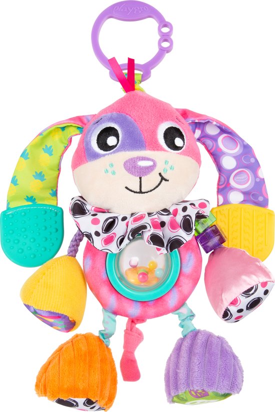 Playgro Activity Friend Dixie Dog - Baby Speelgoed - Hangspeeltje - Kinderwagenspeeltje - Rammelaar - Kinderwagenaccessoire - Buggyaccessoire - Educatief Speelgoed - Knuffeldier van Playgro — afbeelding 5