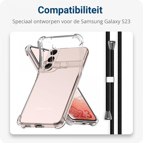 Coque Samsung Galaxy S23 avec Cordon Antichoc TPU Transparent