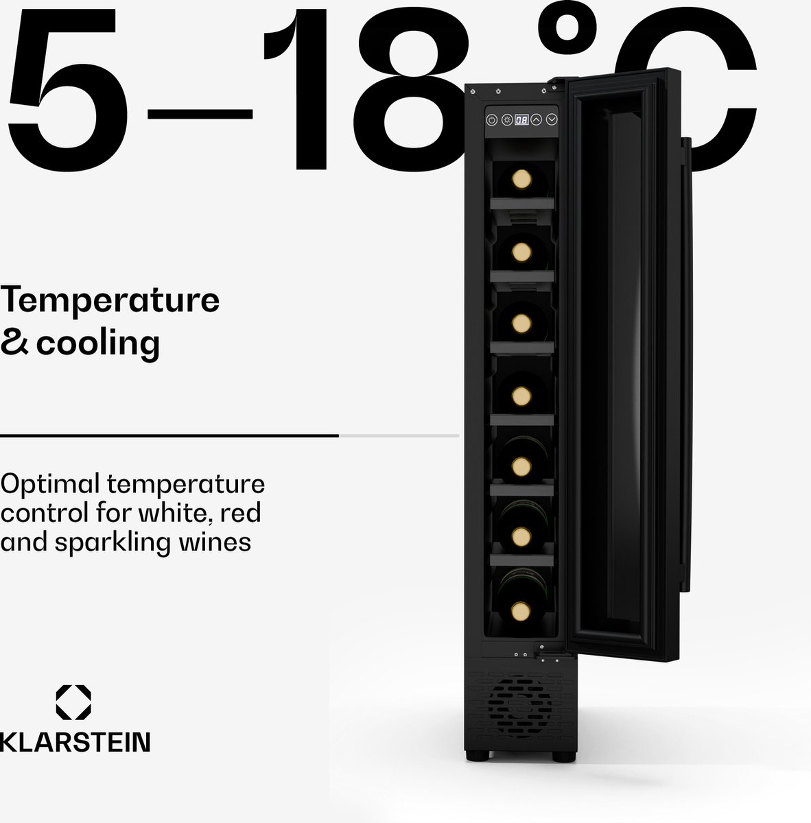 Klarstein Vinovilla 7 Uno Wijnkoelkast - 1 Koelzone - 7 - afbeelding 3