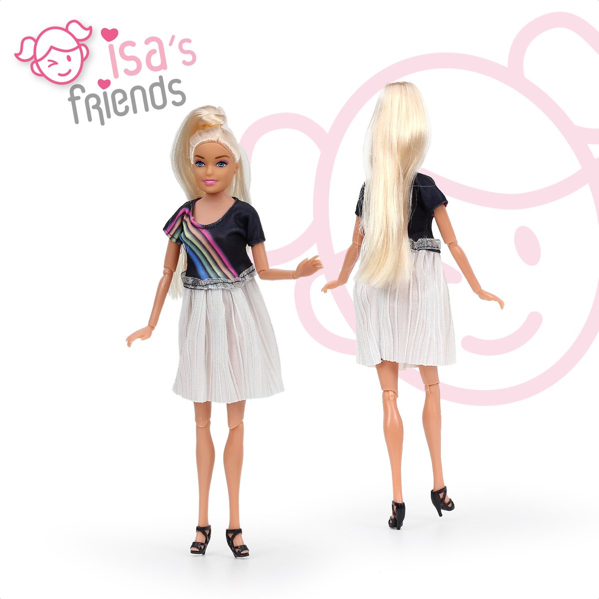 Isa's Friends® Poppenkleertjes - 5 Outfits voor modepoppen - Setje 'Mila' - Geschikt voor Barbie — afbeelding 7