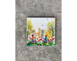 Tegeltje Fiets kinderen| Hippe Spreuktegel | Nieuwe woning cadeau | Housewarming cadeau |Verjaardagscadeau | Birthday |Verjaardag |brievenbuscadeau |Tante