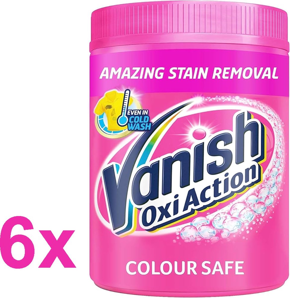 Goedkoopste Vanish - Oxi Action - Poeder - Vlekverwijderaar voor gekleurde was - 6x 470g - 84 Wasbeurten