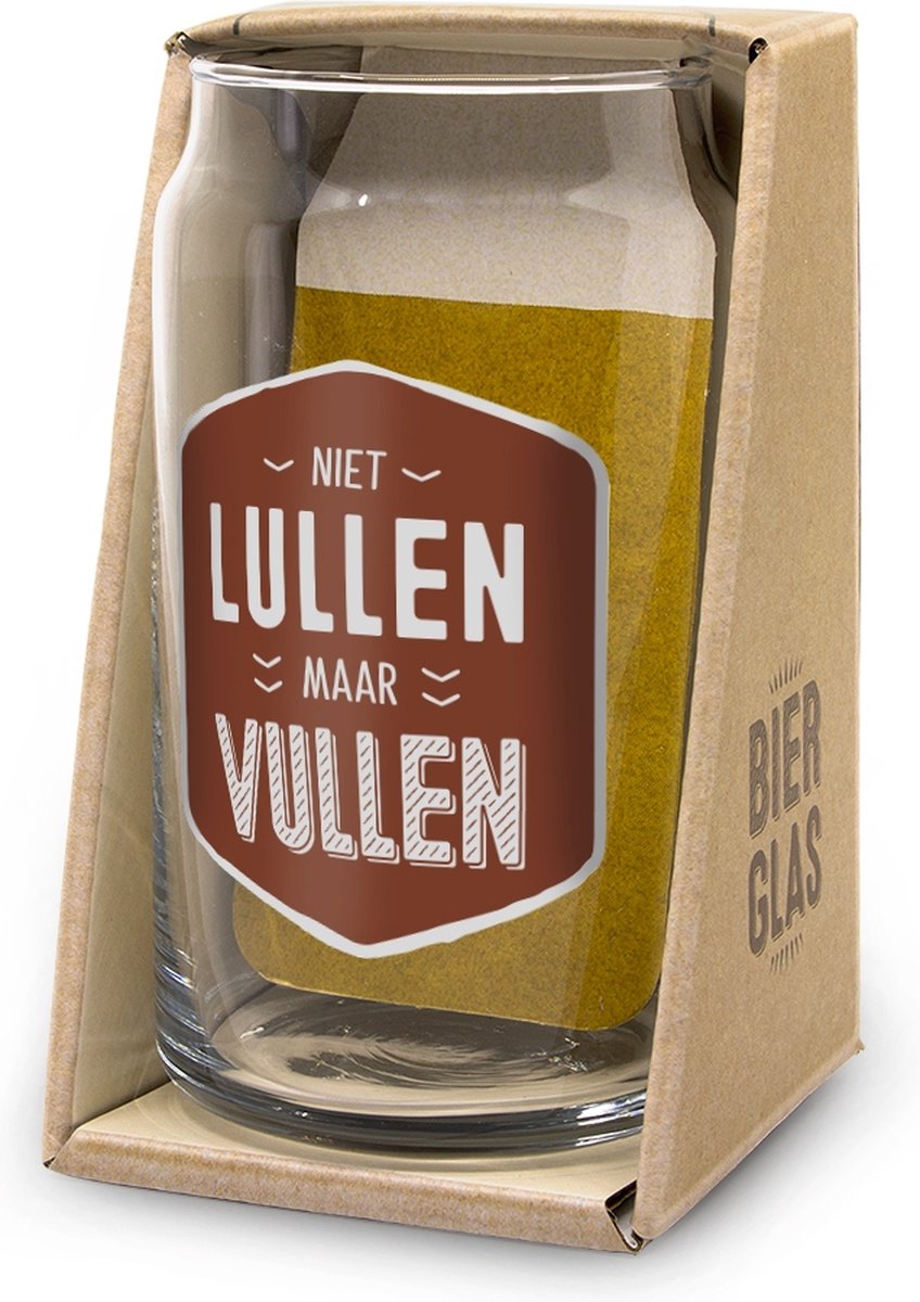 Bierglas Niet lullen maar vullen.