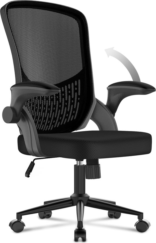 Sweetcrispy Ergonomische Bureaustoel Met Hoge Rug Rollende Werkstoelen Met Wielen Comfortabele Lendensteun Comfortabele Armen Voor Thuis Slaapkamer Studeerkamer Student