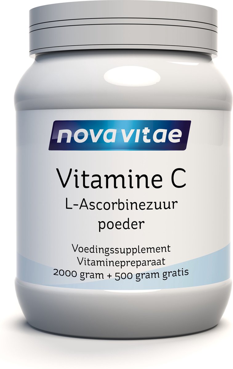 Goedkoopste Nova Vitae - Vitamine C - Ascorbinezuur - Poeder - 2000 gram 500 gram gratis