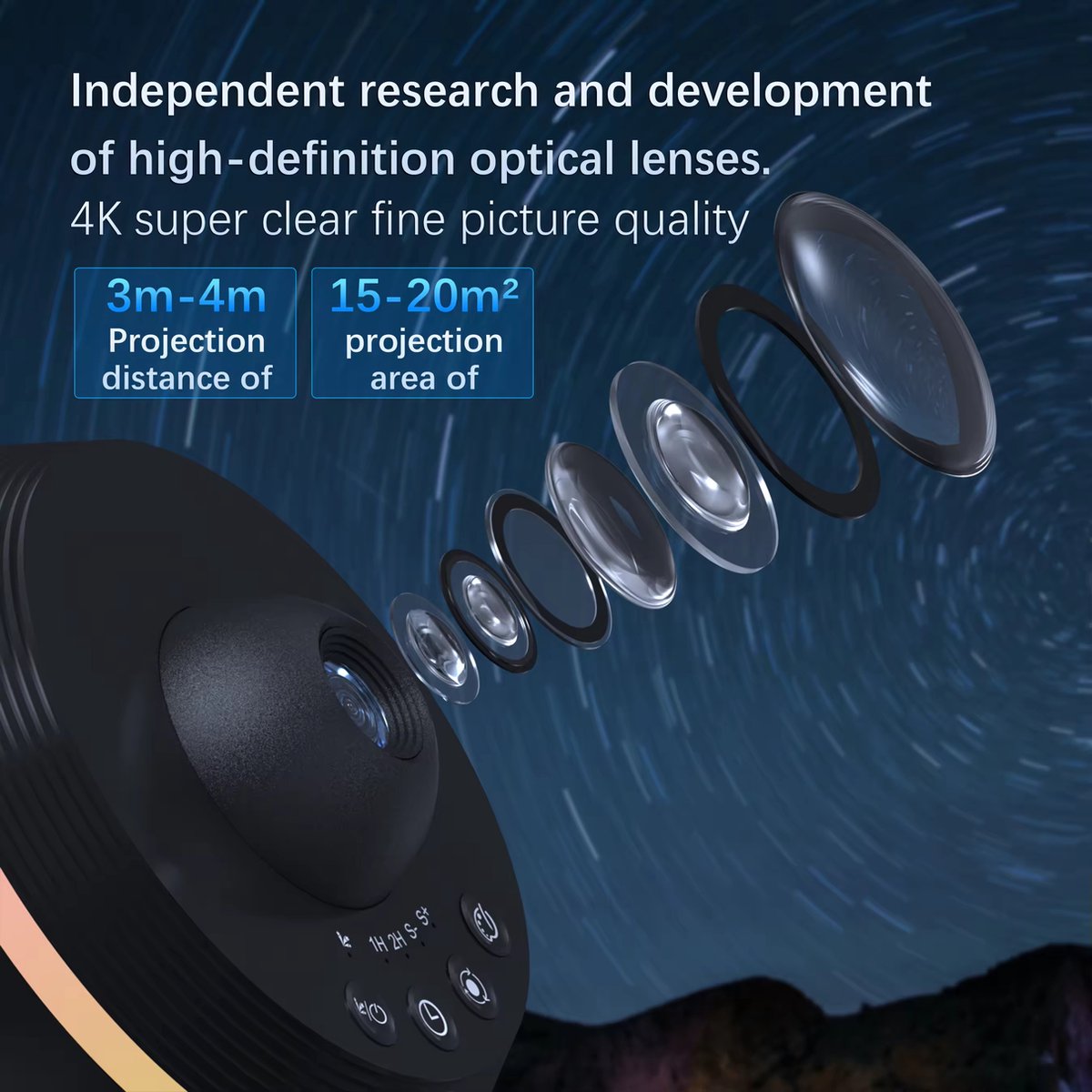 Sterrenhemel Projector met Meteor Effect – Sterren Projector – Galaxy Projector – Planetarium – Zonnestelsel – RGB Verlichting – Projector – foto 5