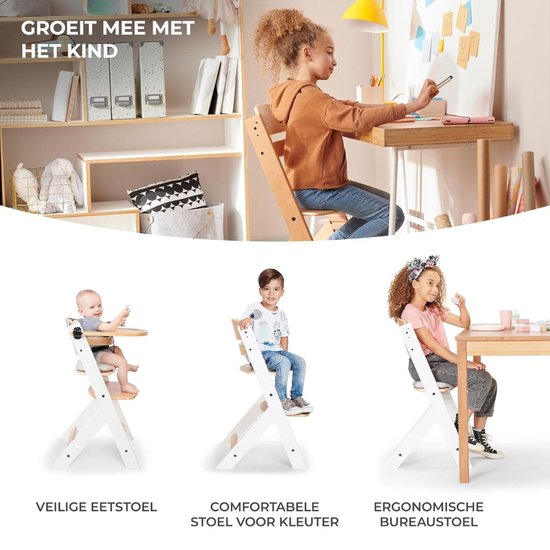 White-Label® Kinderzetel - Eetstoel Baby 6 Maanden en Ouder - Kinder Eetstoel - Kinderstoel - Inklapbare Eetstoel - Grijs van White-Label® — afbeelding 5