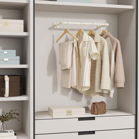 Kledingrek Voor Aan De Muur In Industrieel Design Set Van 2 Wandmontage Draagvermogen Tot 60 Kg 30 X 112 X 293 Cm Eenvoudig Te Monteren Zwart Hsr64bk 02