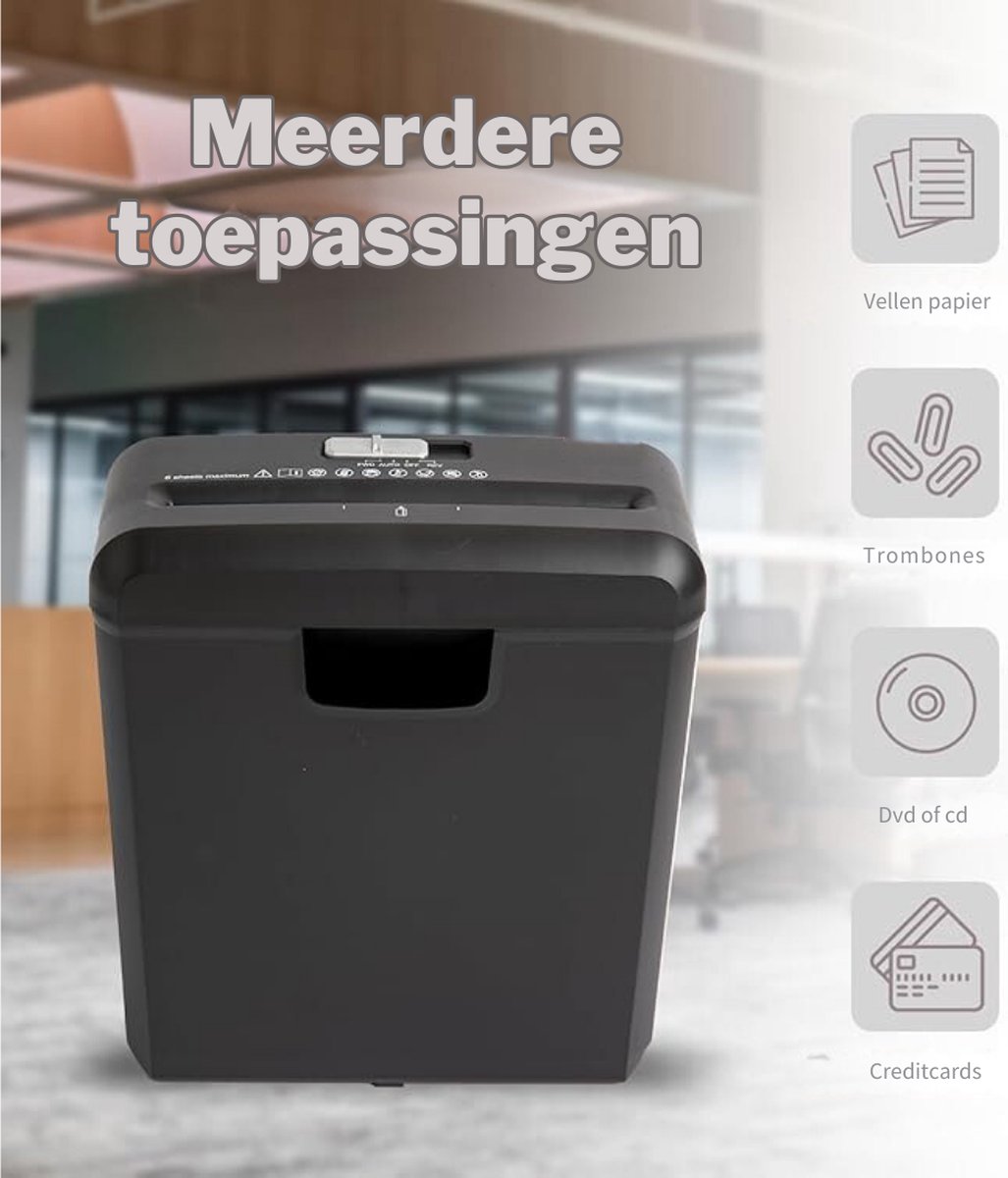 Papierversnipperaar - Papierversnipperaars - Papierversnipperaar Voor Thuis - Papiervernietiger - Papier Versnipperaar - Papiervernietiger Voor Thuis thumbnail 3