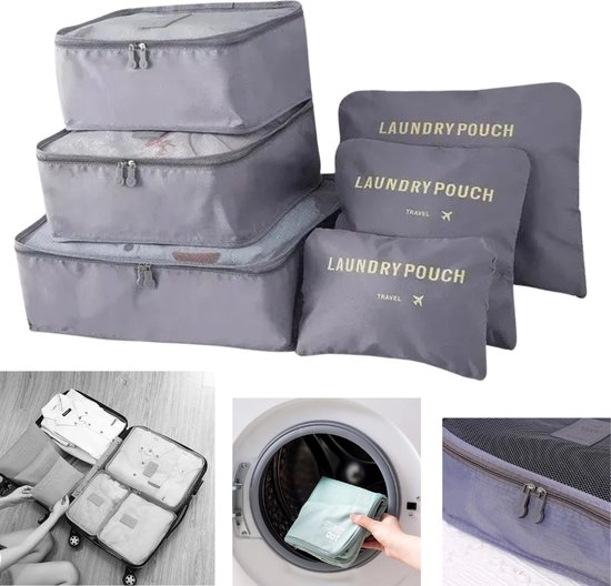 Packing Cubes Set – 6-delig – Reistas Organizers – Ruimtebesparende Bagage Inpakzakken – Duurzaam Oxford Doek – Kleding Organizers voor Reizen en Vakantie