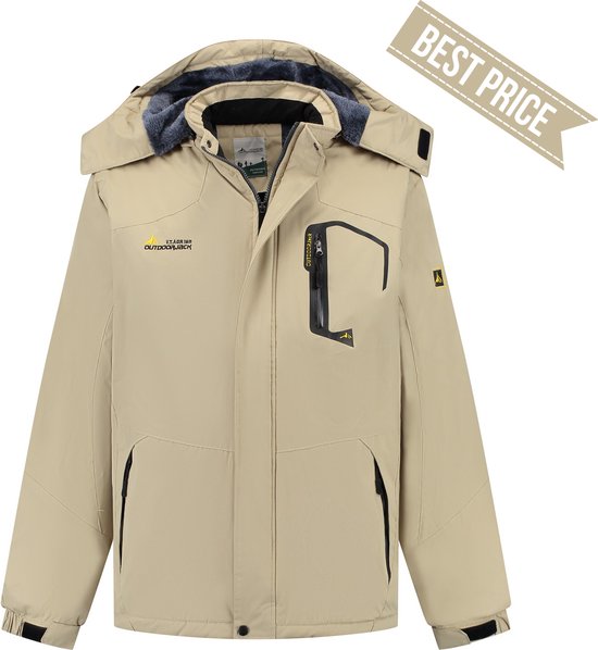 Winterjas - Heren winterjas - Heren parka jas - Wintersport - Waterdicht - Capuchon - Windjack - Maat L - Khaki