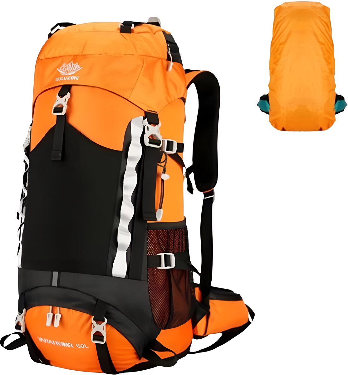 Avoir Avoir®-60L Backpack-Rugzak-Hiking Backpacks-Outdoor-Waterdichte-Wandeltas-Capaciteitsuitbreiding-Regenhoes-Mannen-Vrouwen-Duurzaam nylon-Oranje-72cm x 25cm x 34cm-Waterbestendig-Draagbaar-Bol.com