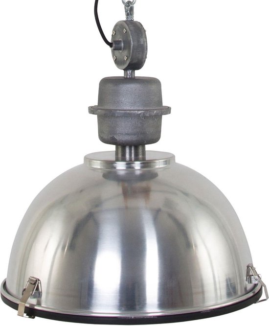Lampe à suspension industrielle Bikkel | 1 lumière | Ø 42 cm | 150 cm | verre / métal | gris | table à manger / lampe de salon | design moderne / industriel