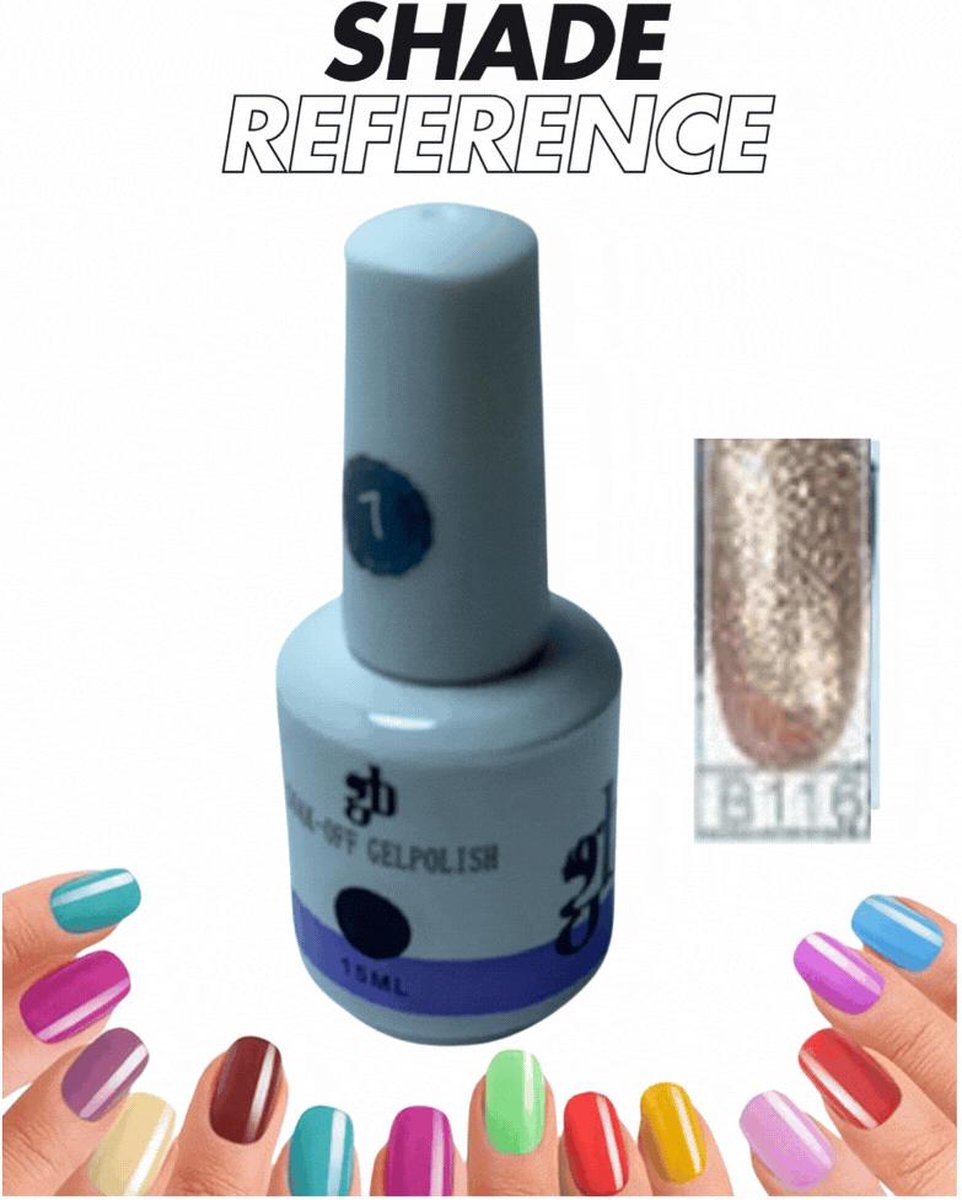 Gel Polish Soak Off - Gellak - Glitters Nagellak #B116 15ml