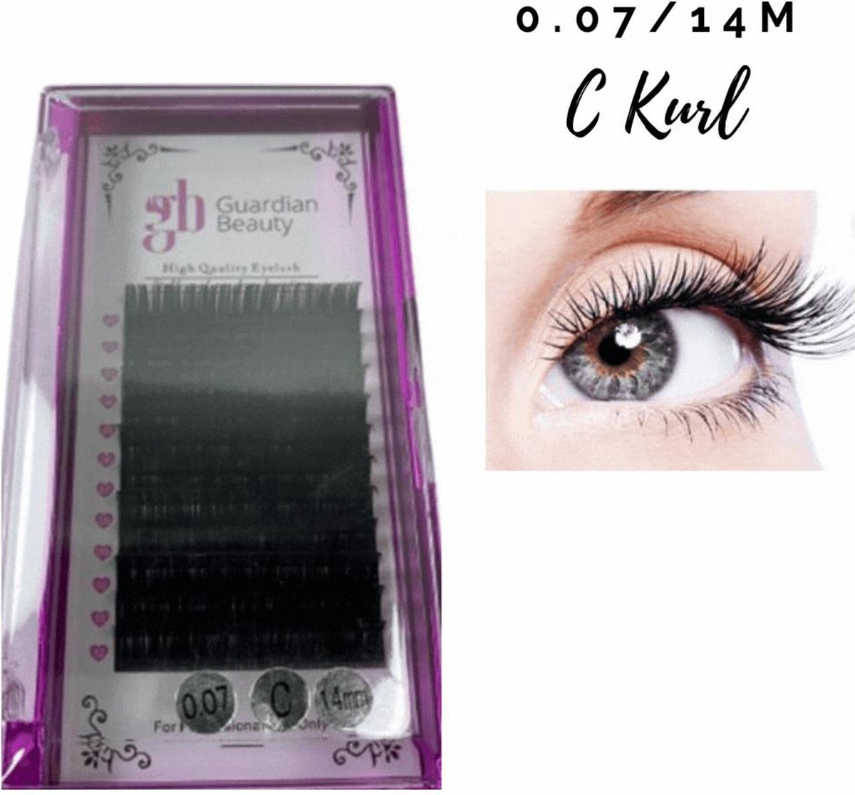 Guardian Beauty Wimpers Extensions - 14mm - 0.07 C Krul