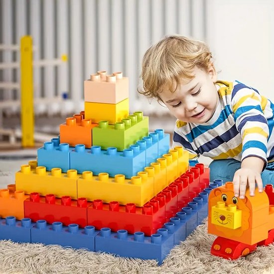 500g Educatieve Bouwblokken - DIY Grote Deeltjes Speelgoed - Geschikt voor Duplo® - Ontworpen voor Creativiteit en Verbeelding - Ideaal Cadeau voor Kinderen van Merkloos — afbeelding 2