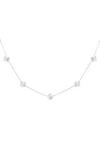 Leafy luck ketting - Zilver kleur- Klavertjes-Zilver-Stainless-Steel-Waterproof