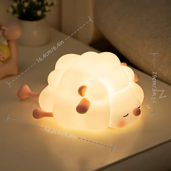 Nivard Nachtlampje - Volwassenen - Kinderen - Slaapkamer - Baby - Nachtlamp - Leeslamp - Slaapkamer - Schaap van Merkloos — afbeelding 3
