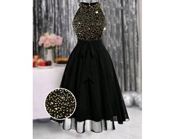 Sexy elegante prachtige corrigerende stretch pailletten jurk maat 2XL eu 48