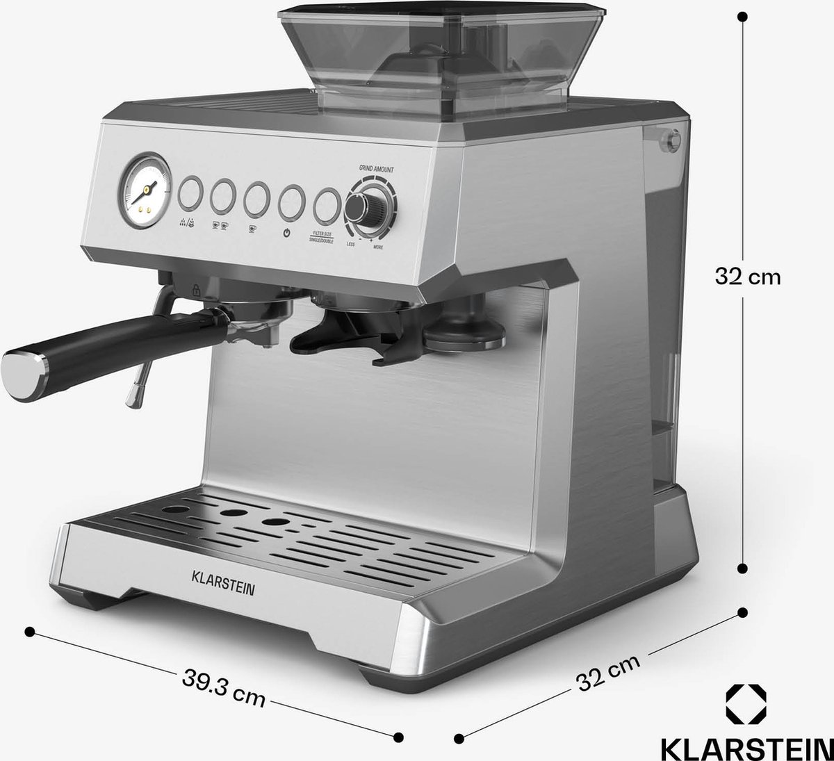 Klarstein GrandPresso Espressomachine 20 bar Roestvrij Staal - afbeelding 2