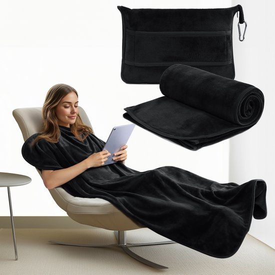 2 en 1 Couverture d'avion de couchage avec sac souple Taie d'oreiller Housse de 2 en 1 Couverture d'avion de couchage avec sac souple Taie d'oreiller Housse de