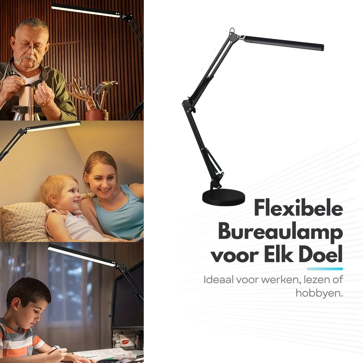 Sterla Verstelbare LED Bureaulamp - 3 Lichtstanden - Met Poot thumbnail 3