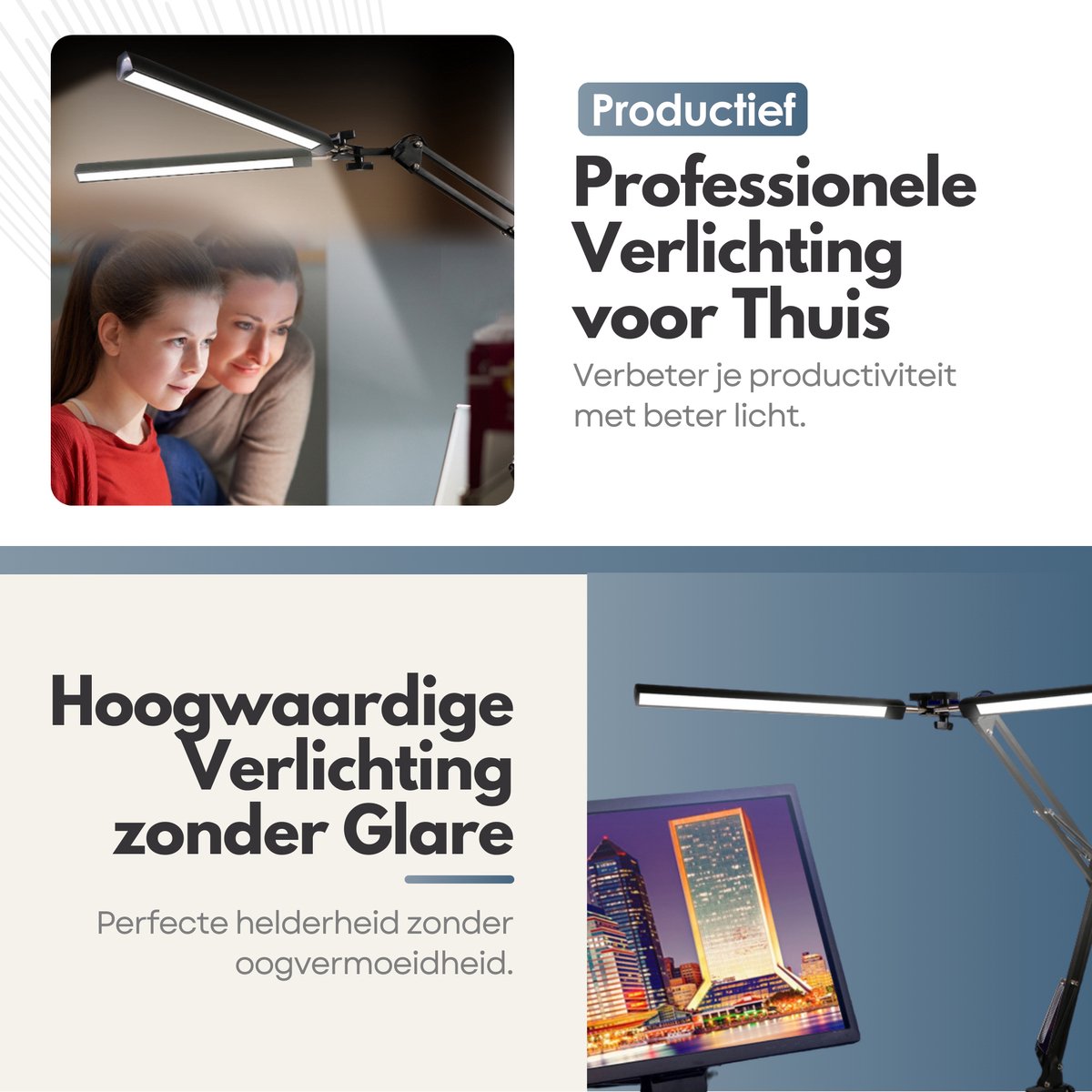 Sterla 2in1 Verstelbare LED Bureaulamp - 3 Lichtstanden thumbnail 3