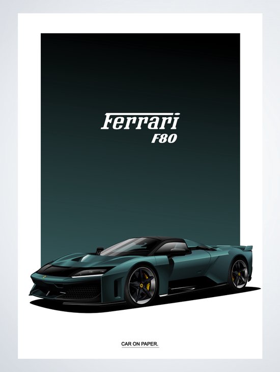 Ferrari F80 Celestre Trevi sur Poster - 50 x 70 cm - Poster Voiture Chambre d'enfant/Chambre/Bureau