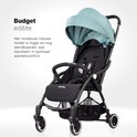 Een lichtgroene Hamilton by Yoop buggy met zwart frame en wielen, op een witte achtergrond.