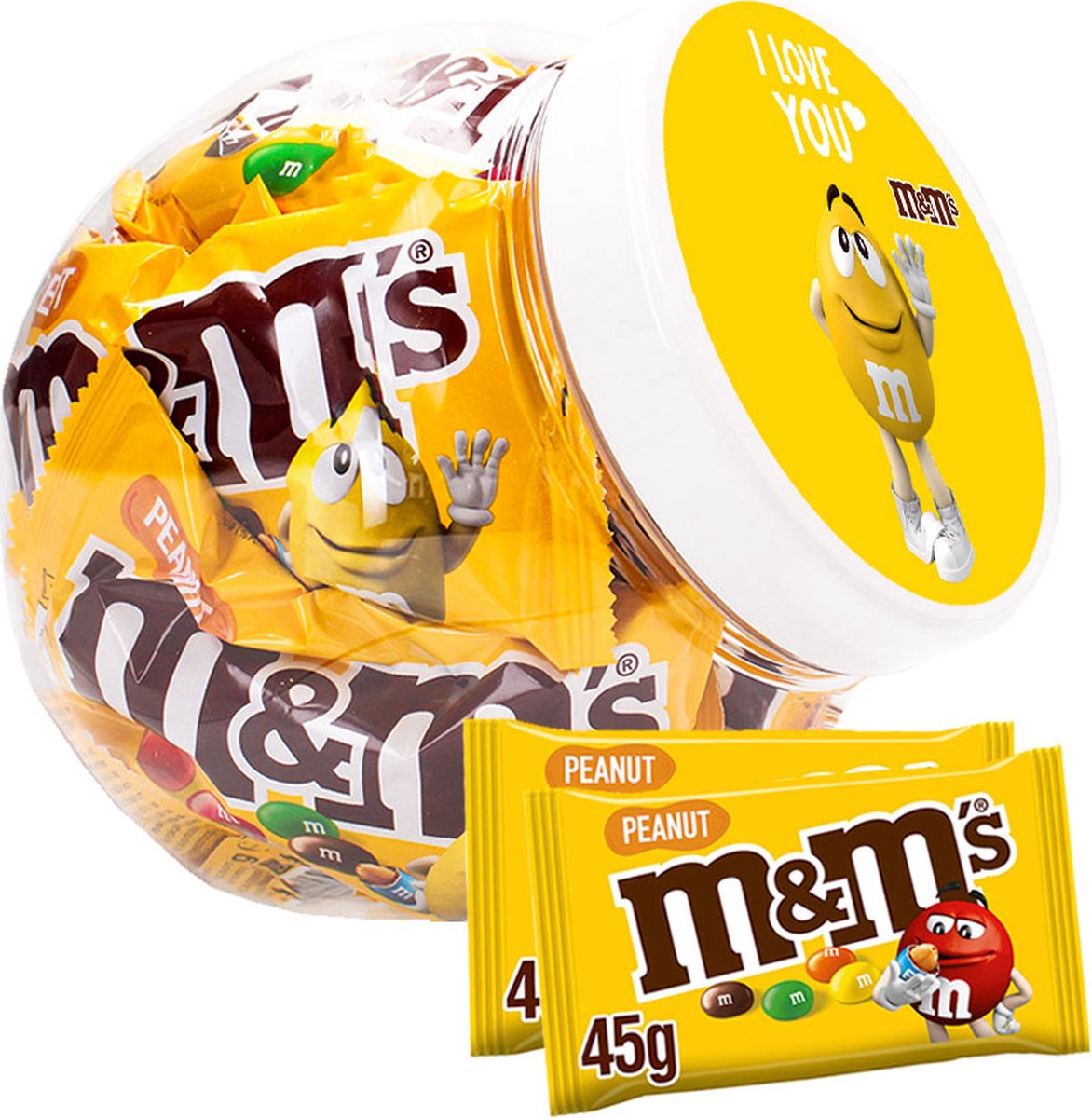 M&M's Peanut - "I Love You" - chocolade met pinda - chocoladecadeau - valentijnscadeau - liefde - 450g