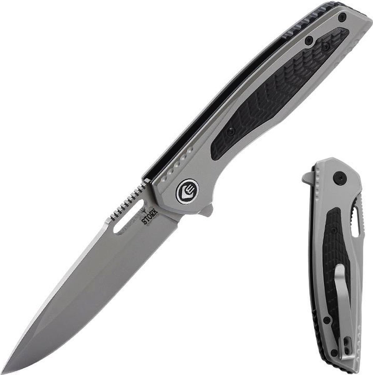 Zakmes - Grijs - Zwart - Survival - Outdoor Mes - Kampeer Mes - Pocket Knife - Vlijmscherp - Stoer - Hunting Knife - Kamperen - 23cm - Cadeau Tip