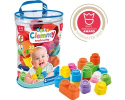 foto van Clementoni Soft Clemmy - Stapelblokken - Baby Blokken - 20 Zachte Speelblokken - 6-36 maanden