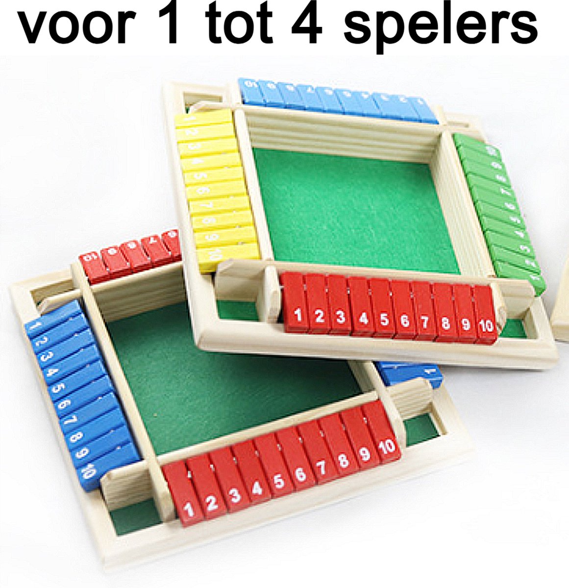 SIEPS Shut The Box 4 Spelers - Dobbelspel - Rekenspel - Hout | PUZZEL EN SPEL | Wij helpen je
