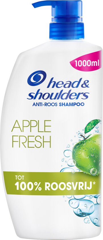 Flacon pompe blanc Head & Shoulders Apple Fresh, 1000ml, avec une image de pomme verte.