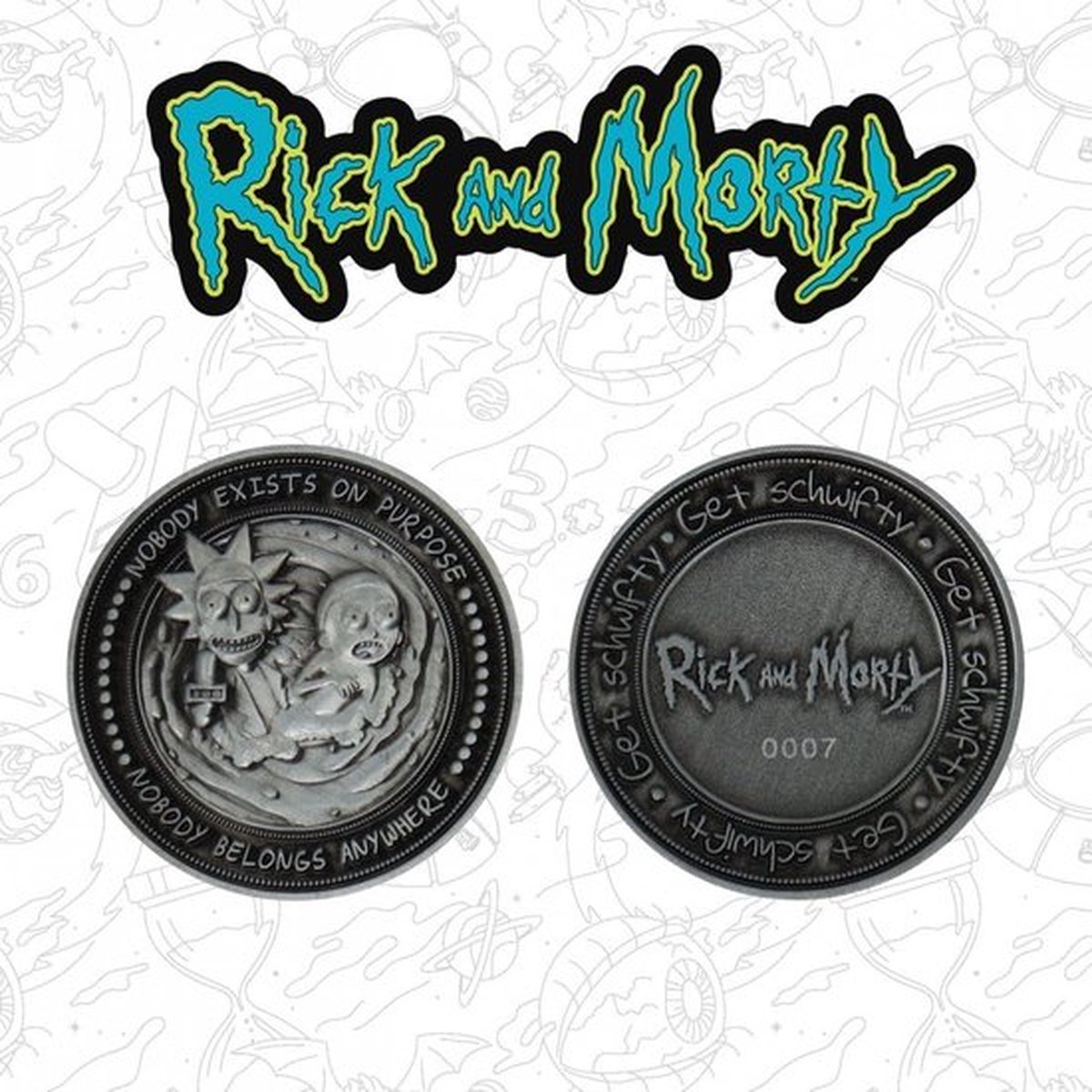 FaNaTtik Rick and Morty - Collectable Coin Limited Edition Verzamelobject - Zilverkleurig