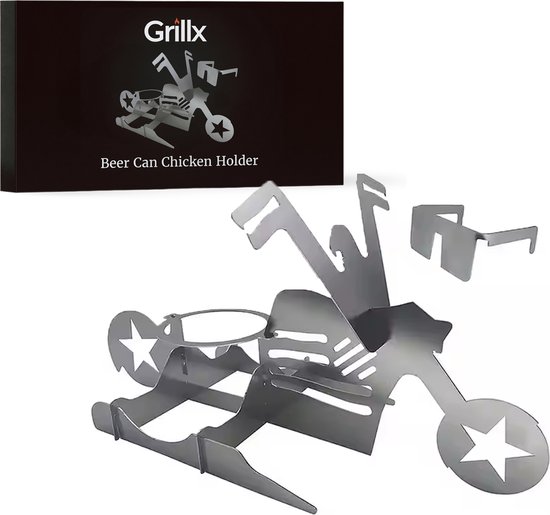 Support de poulet pour canette de bière GrillX - moto - Accessoires de BBQ - Poulet à bière - Outils de barbecue
